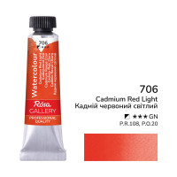 Акварельна фарба в тубах, червоний Кадмій світлий ROSA Gallery 3211706 №706