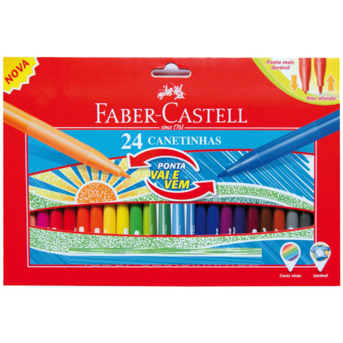 Фломастеры Faber-Castell 24 цвета Fibre tip 150124 с пружинящим наконечником