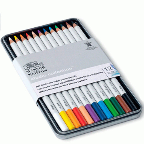 Акварельні олівці у наборі Winsor Watercolour pensil tin, 12 шт 490016
