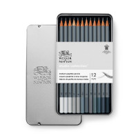 Набор графитных карандашей Winsor Graphic pensil, 12 шт (B,2,3,4,5,6,HB,H,2,3,4,F) 490008