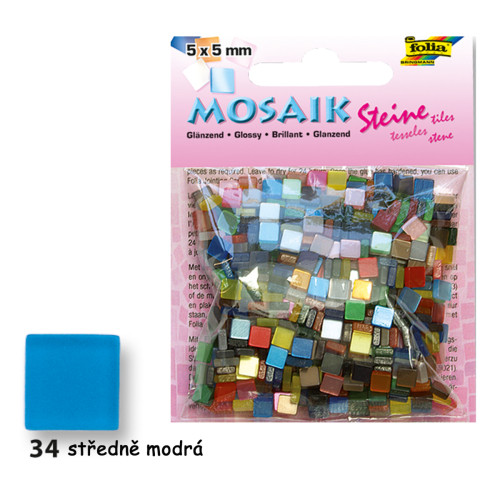 Мозаика Folia Gloss 45 гр, 5x5 мм 700 шт № 34 Синий 59134