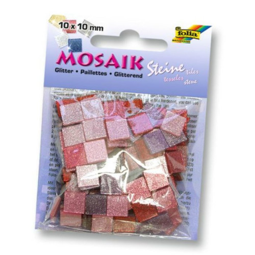 Мозаїка рожева Folia глітерна Glitter 45 гр, 10x10 мм 190 шт Рожева 61201