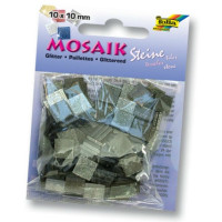 Мозаика серая Folia глитерная Glitter 45 гр, 10x10 мм 190 шт 61205