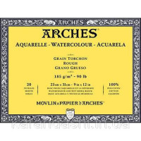 Блок для акварелі крупнозернистий Arches Rough Grain 185 гр, 23x31 см 20 аркушів 1795078