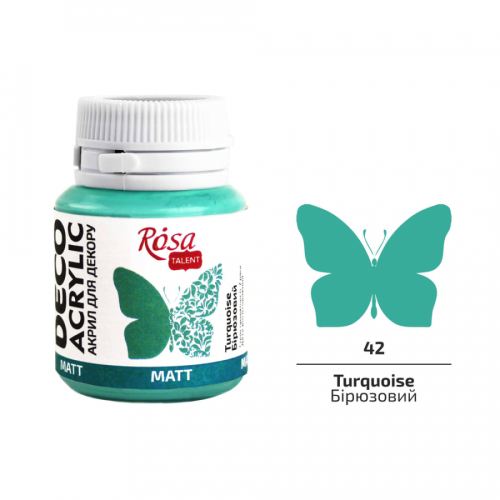 Акрил для декору Rosa Talent, Бірюзовий, матовий, 20 мл 20042
