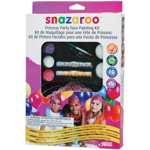 Набір для гриму Snazaroo Princess Gift set, 6 тіар, 3 фарби, 2 олівці, 1 кисть, 2 спонжі 1198001