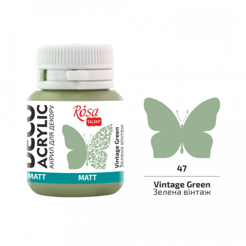 Акрил для декора Rosa Talent, Зеленая винтаж, матовая, 20 мл 20047