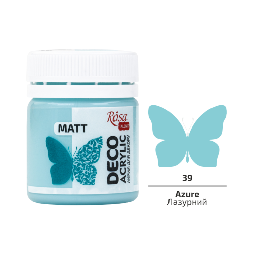 Акрил для декору Rosa Talent, Лазурний, матовий, 20 мл 20039 Акрил для декору Rosa Talent, Лазурний, матовий, 20 мл 20039