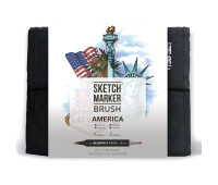 Маркеры набор SketchMarker Brush Америка 36 шт, SMB-36AMER