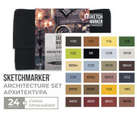 Маркери набір SketchMarker Brush Архітектура 24 шт, SMB-24ARCH