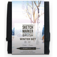 Маркери набір SketchMarker Brush Зима 12 шт, SMB-12WINT