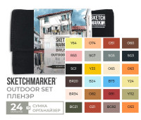 Маркери набір SketchMarker Brush Зовнішнє повітря 24 шт, SMB-24OUTD