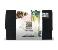Маркеры набор SketchMarker Brush Еда 24 шт, SMB-24FOOD