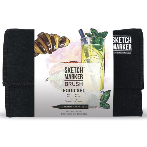Маркеры набор SketchMarker Brush Еда 24 шт, SMB-24FOOD