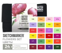 Маркеры набор SketchMarker Brush Цветы 24 шт, SMB-24FLOW