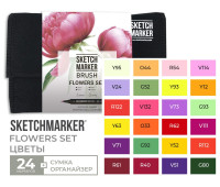 Маркери набір SketchMarker Brush Кольори 24 шт, SMB-24FLOW