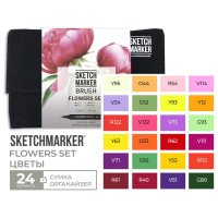 Маркери набір SketchMarker Brush Кольори 24 шт, SMB-24FLOW