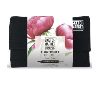 Маркеры набор SketchMarker Brush Цветы 24 шт, SMB-24FLOW
