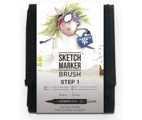 Маркеры набор SketchMarker Brush Шаг 1 12 шт, SMB-12STEP1