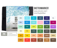 Маркеры набор SketchMarker Brush Мальдивы 36 шт, SMB-36MALD