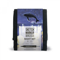 Маркери набір SketchMarker Brush Ніч 12 шт, SMB-12NIGHT