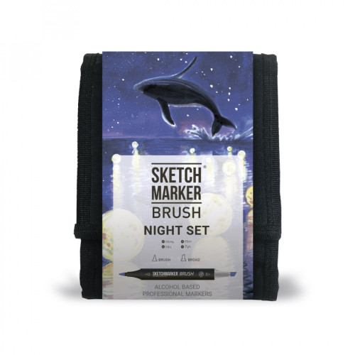 Маркеры набор SketchMarker Brush Ноч 12 шт, SMB-12NIGHT