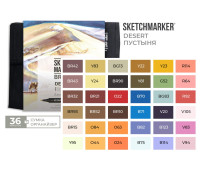 Маркери набір SketchMarker Brush Пустеля 36 шт, SMB-36DESRT