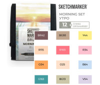 Маркеры набор SketchMarker Brush Утро 12 шт, SMB-12MORN