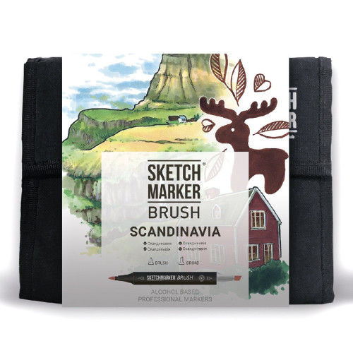 Маркеры набор SketchMarker Brush Скандинавия 36 шт, SMB-36SCAND