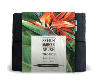 Маркеры набор SketchMarker Brush Тропики 36 шт, SMB-36TROP