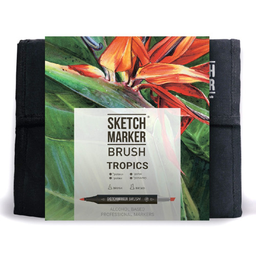 Маркеры набор SketchMarker Brush Тропики 36 шт, SMB-36TROP