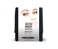 Маркеры набор SketchMarker Brush Кожа, телесный 12 шт, SMB-12SKIN