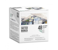 Набор маркеров SketchMarker Hi Tex Style - Хай тек 48 шт. (В пластик. Кейсе), SM-48HITEX