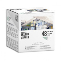 Набор маркеров SketchMarker Hi Tex Style - Хай тек 48 шт. (В пластик. Кейсе), SM-48HITEX