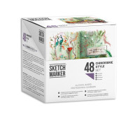 Набор маркеров SketchMarker Hinoiserie Style - шинуазри 48 шт. (В пластик. Кейсе), SM-48CHINS