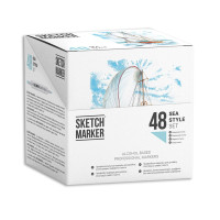 Набір маркерів SketchMarker Sea Style - Морський стиль 48 шт. (В пластик. Кейсі), SM-48SEA