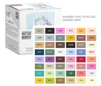 Набір маркерів SketchMarker Shabby Chic style - Шеббі Шик 48 шт. (В пластик. Кейсі), SM-48SHABB