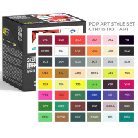 Набор маркеров SketchMarker Brush Pop Art Style - Поп Арт 48 шт. (В пластик. Кейсе), SMB-48POPART