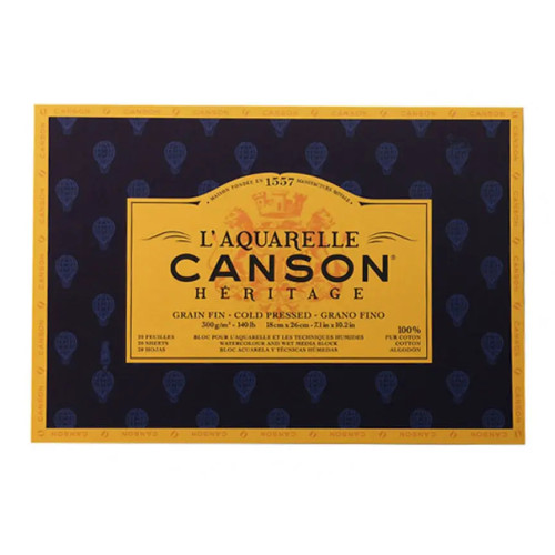 Альбом для акварели Canson холодной прессовки Heritage 300 гр, 18х26 см (20)