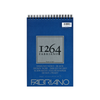 Альбом для малюнка на спіралі 1264 А4 200 г/м2 40 л чорні листи Fabriano