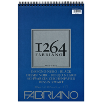 Альбом для рисунка на спирали 1264 А3 200 г/м2 40 л черные листы Fabriano