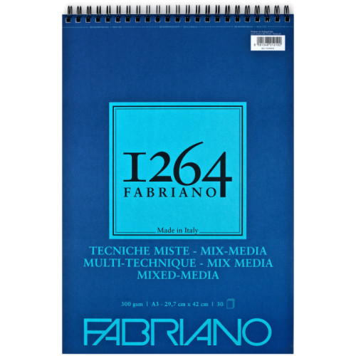 Альбом Mix Media 1264 на спіралі А5 300 г/м2 15 л Fabriano