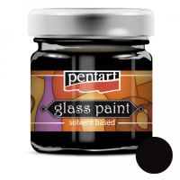 Фарба вітражна на основі розчину холодної фіксації Чорна 30 мл Pentart