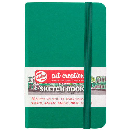 Скетчбук для графики Art Creation 140 г/м2, 9х14 см, 80 л Forest Green