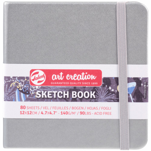 Скетчбук для графики Art Creation 140 г/м2, 12х12 см, 80 л Shiny Silver