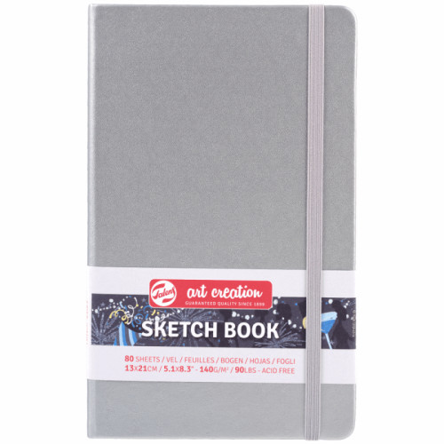 Скетчбук для графики Art Creation 140 г/м2, 13х21 см, 80 л Shiny Silver