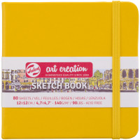 Скетчбук для графики Art Creation 140 г/м2, 12х12 см, 80 л Golden Yellow