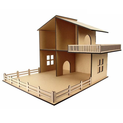 Кукольный домик Техас с террасой, МДФ, 46х52х60 см, ROSA TALENT