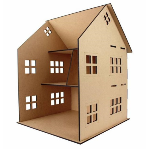 Кукольный домик двухэтажный 2, МДФ, 56х42х42 см, ROSA TALENT