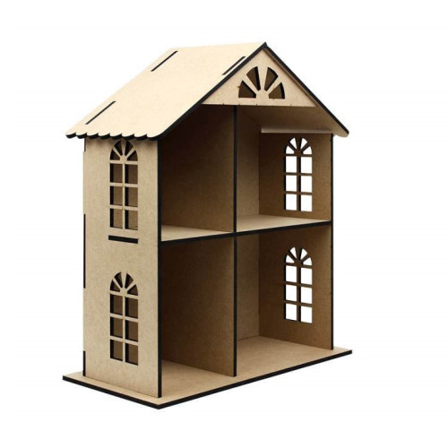 Кукольный домик двухэтажный 2, МДФ, 56х42х42 см, ROSA TALENT